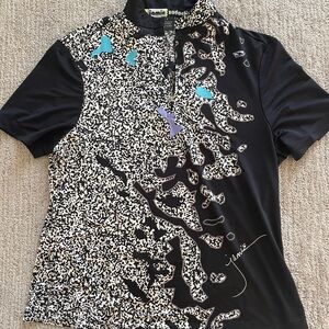 Jamie Sadock Athletic Wear Shirt with Abstract Graphic Design